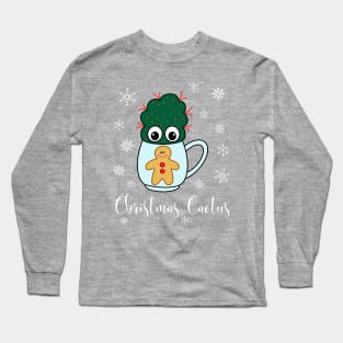 Christmas Cactus - Small Cactus With Red Spikes In Christmas Mug Long Sleeve T-Shirt